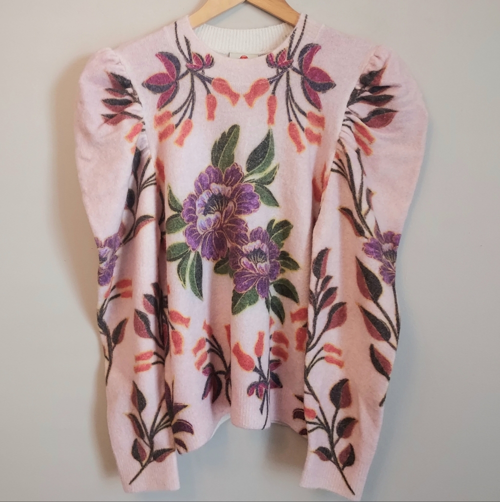 Farm Rio Winter Garden Floral Sweater Size Medium NEW NWT Pullover Crewneck - Picture 5 of 15